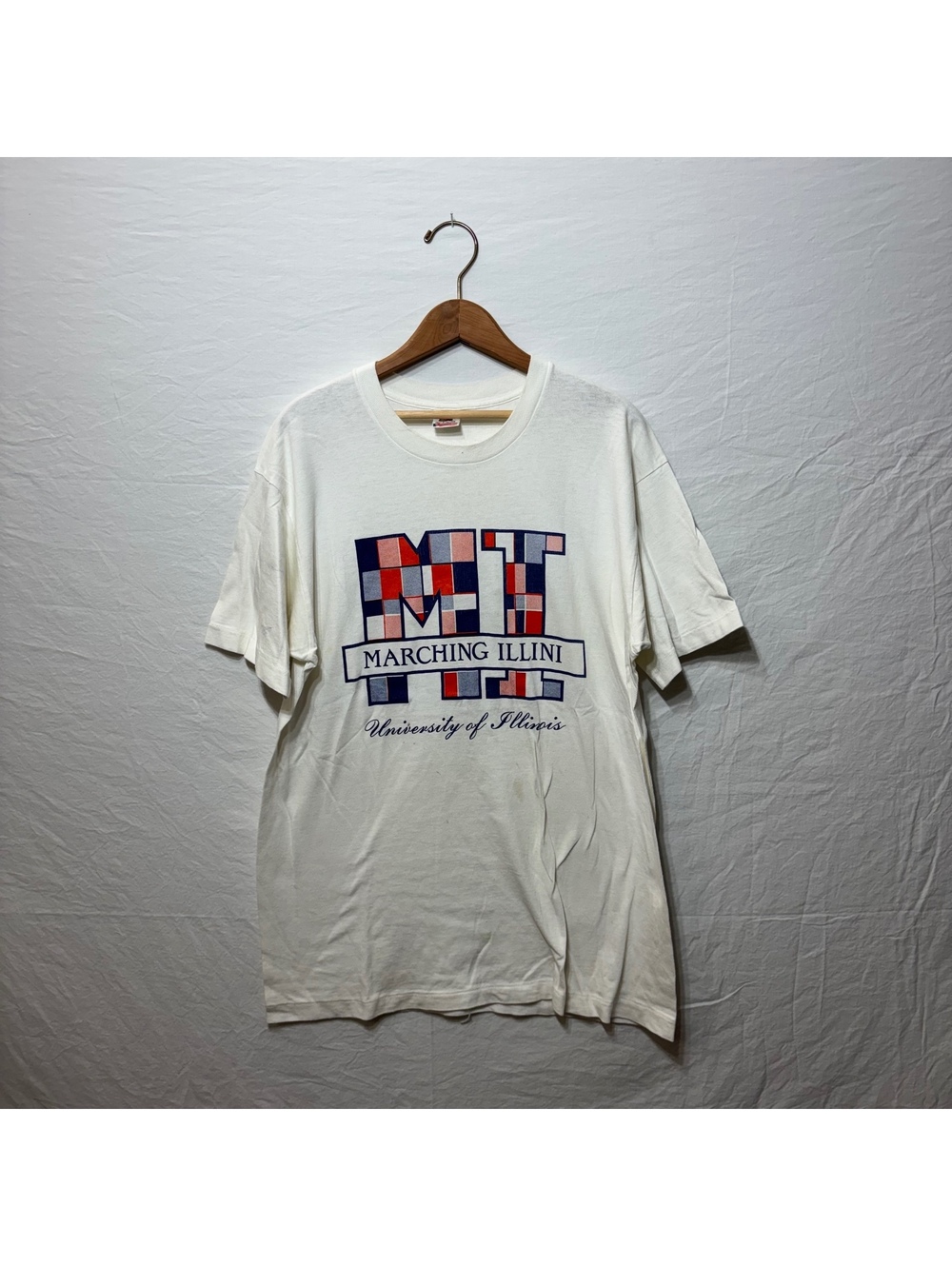 Vintage Marching Illini University of Illinois T-Shirt Men's L